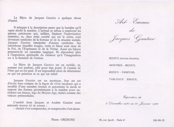 Jacques Gautier - Création et bijoux
