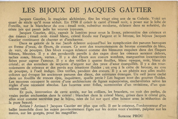 Jacques Gautier - Création et bijoux